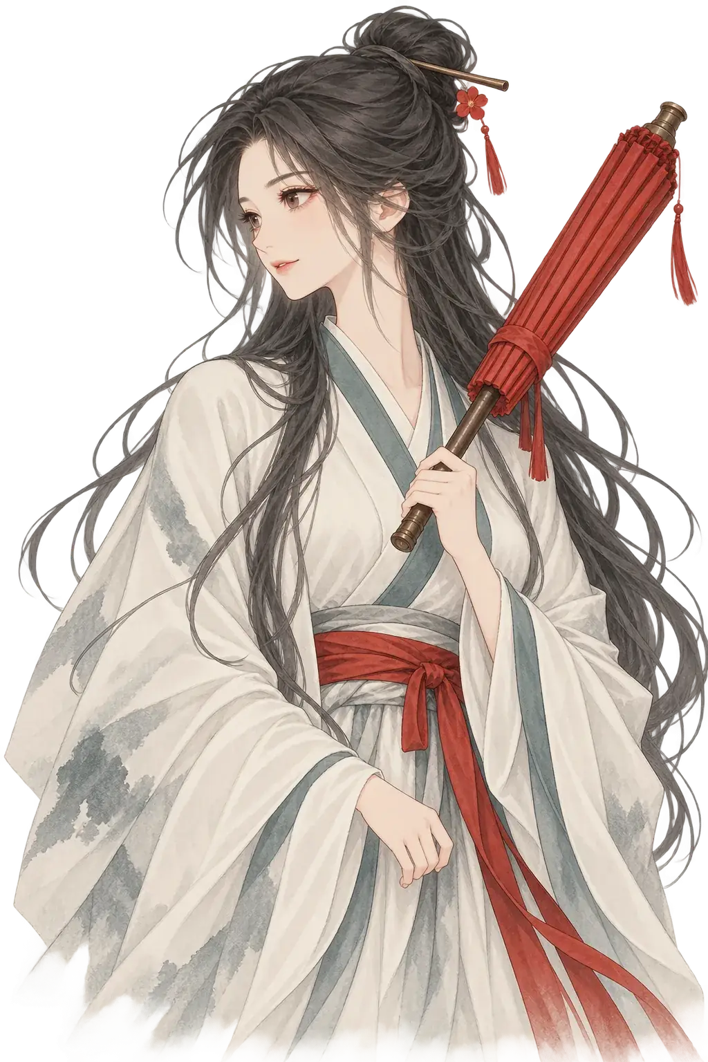 撑伞的少女